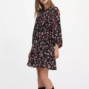 Banana Republic Print Tie-Waist Mini Dress